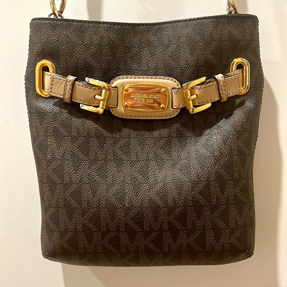 Michael Kors brown crossbody logo purse